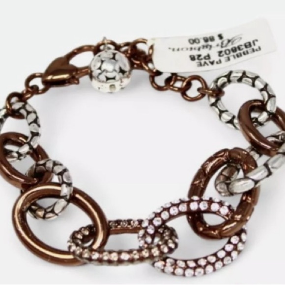 NWT💥Brighton Pebble Pave Two tone Bracelet & Earrings Set! Gorgeous w/pouch! 😍 - Picture 3 of 5